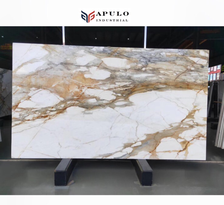 Calacatta gold italy borghini paonazzo calcutta carrara white marble with gold/orange oro veins big slab floor tile
