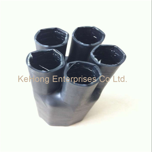 Heat shrink cable breakout with adhesive coating