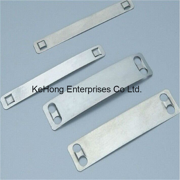 Stainless steel cable marker tags with cable tie slots